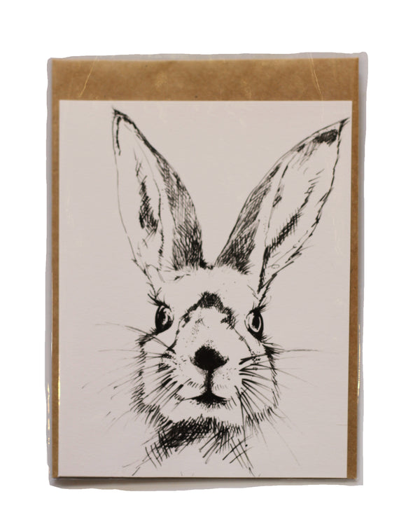 Black and white Rabbit Greeting Card