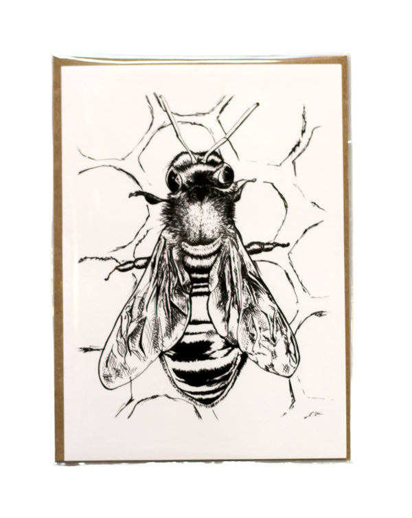 Honey Bee with Comb Greeting Card