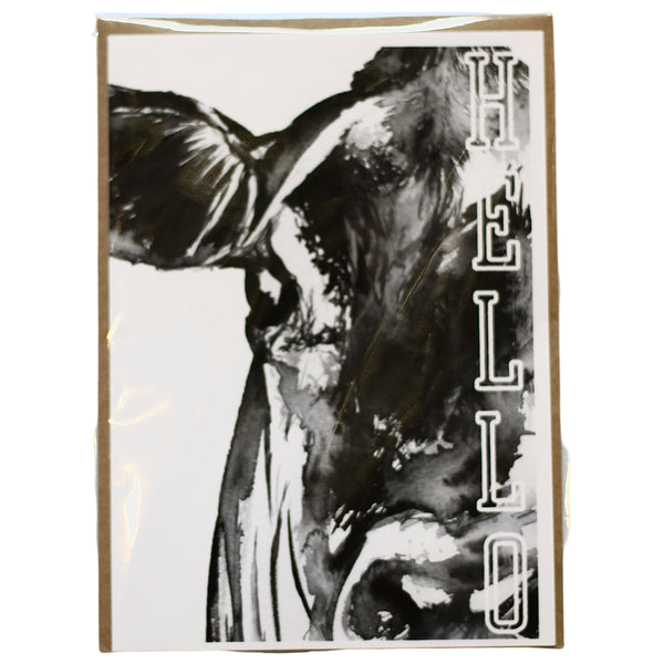 Hello Cow Greeting Card