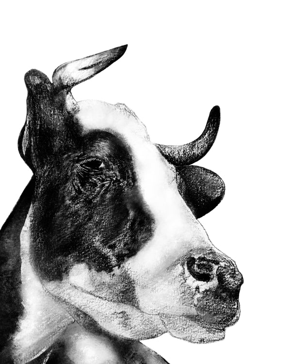 Farmhouse Bull Wall Art Print