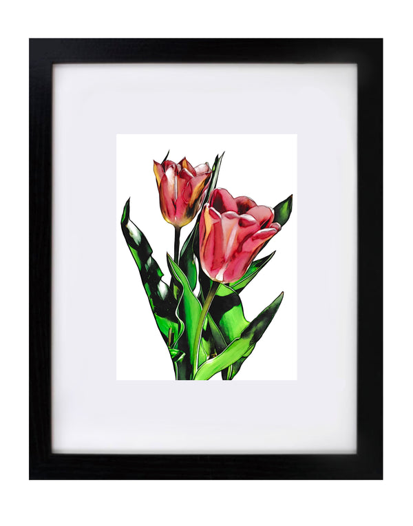 Tulips in the garden Art print