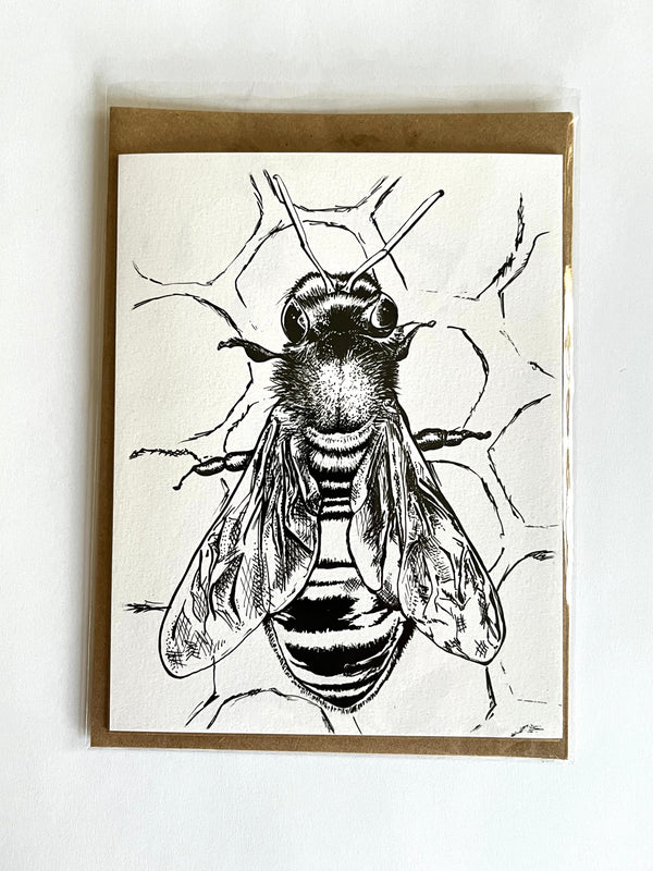 honey bee greeting card