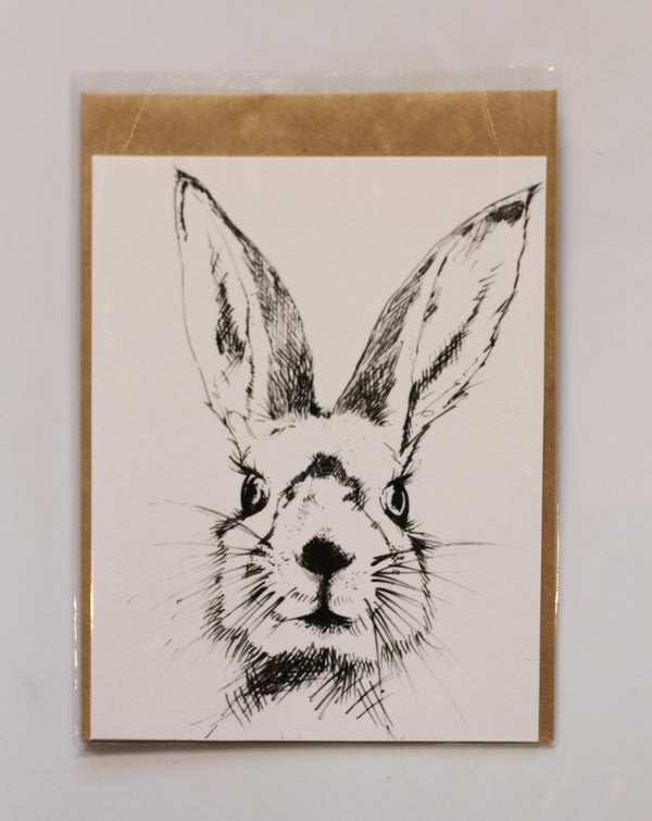 Black and white Rabbit Greeting Card