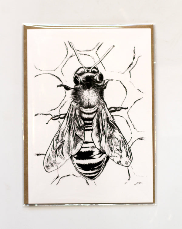 Honey Bee with Comb Greeting Card