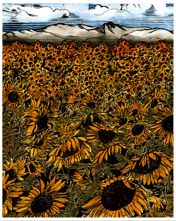 Field of Sunflowers in color Art Print